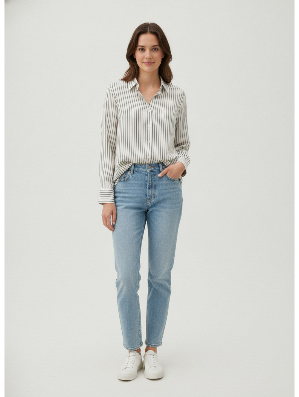 Rachel Zoe Women's Striped Button-Up Blouse XL
